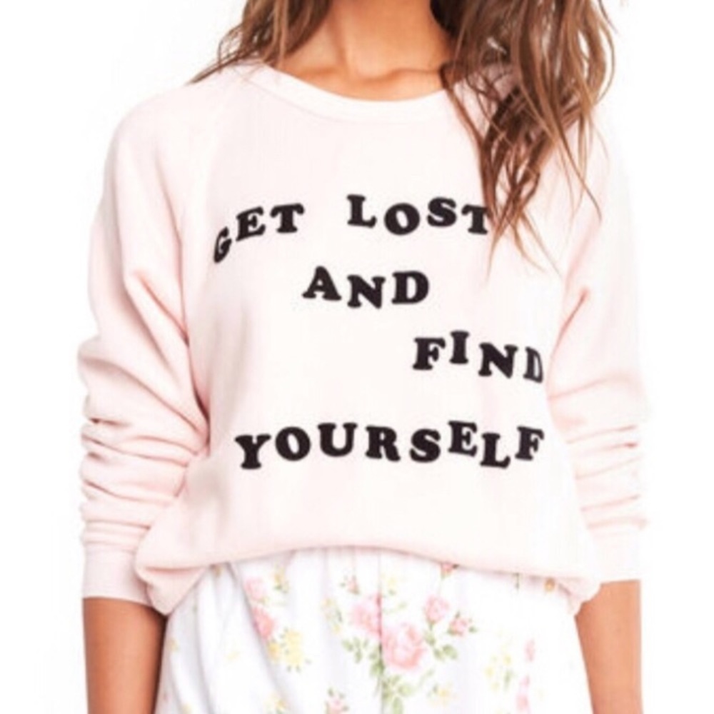 NWT Wildfox Get Lost And Find Yourself Sweatshirt L